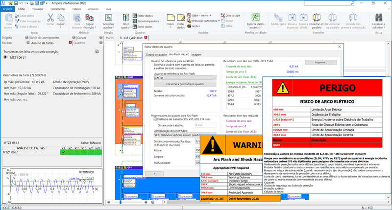 Ampère Professional - Cálculo de redes elétricas BT e MT, de acordo com as normas NBR e Internacionais