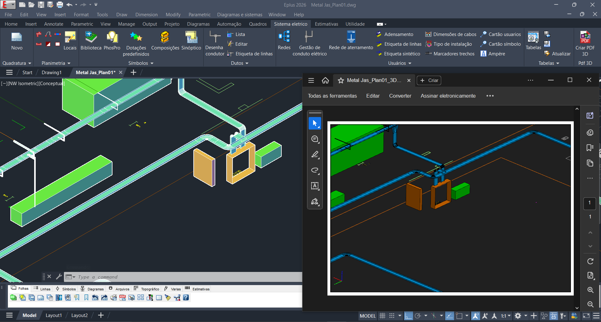 Eplus - CAD elétrico para desenho e projeto de instalações elétricas civis e industriais