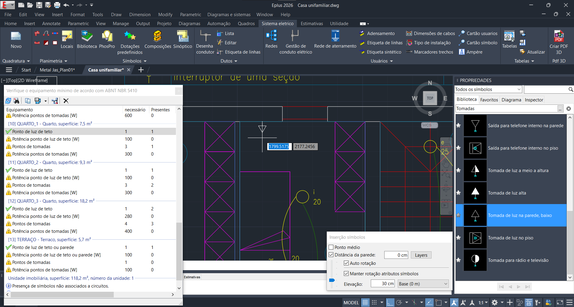 Eplus - CAD elétrico para desenho e projeto de instalações elétricas civis e industriais