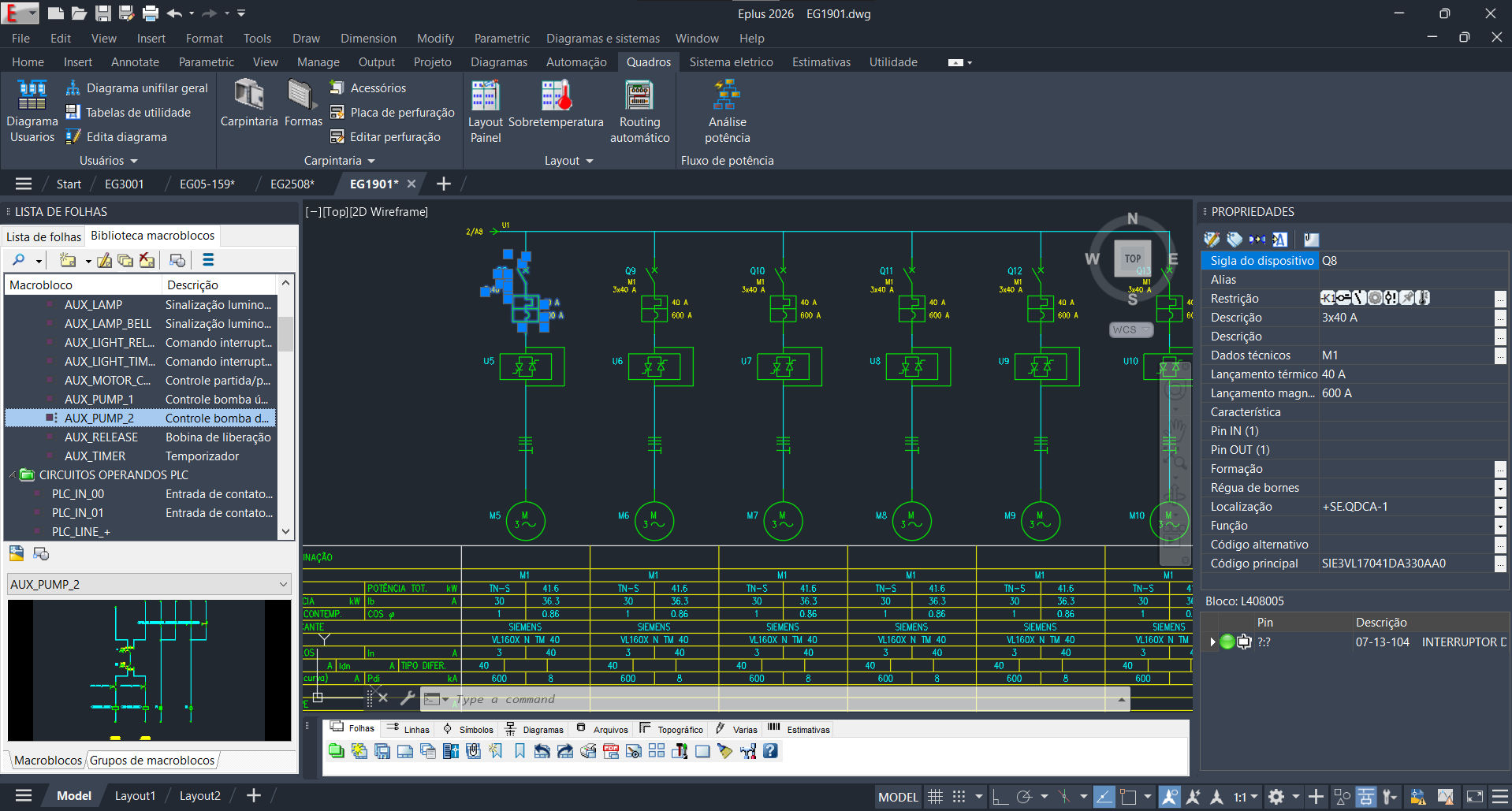 Eplus - CAD elétrico para desenho e projeto de instalações elétricas civis e industriais