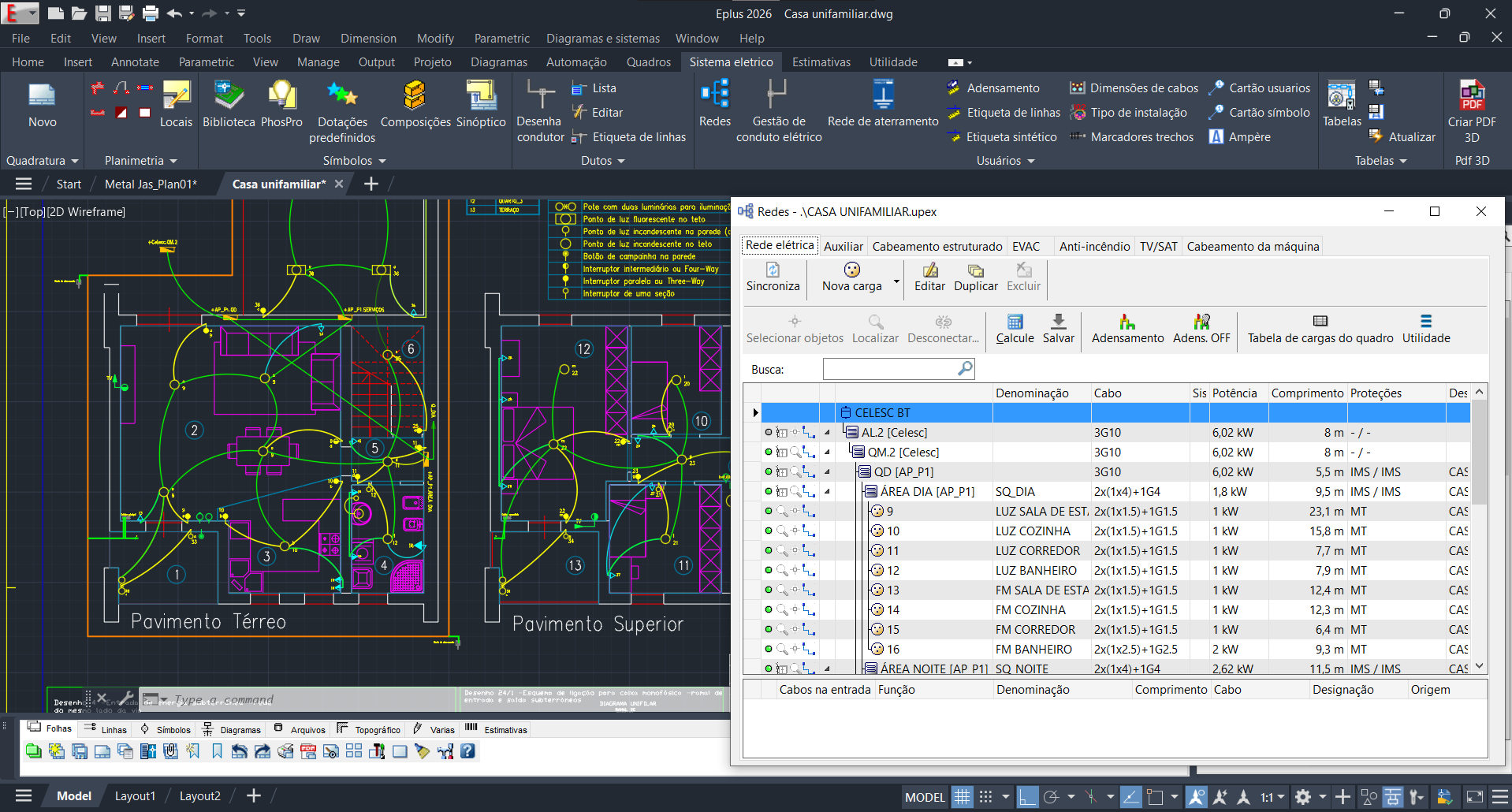 Eplus - CAD elétrico para desenho e projeto de instalações elétricas civis e industriais