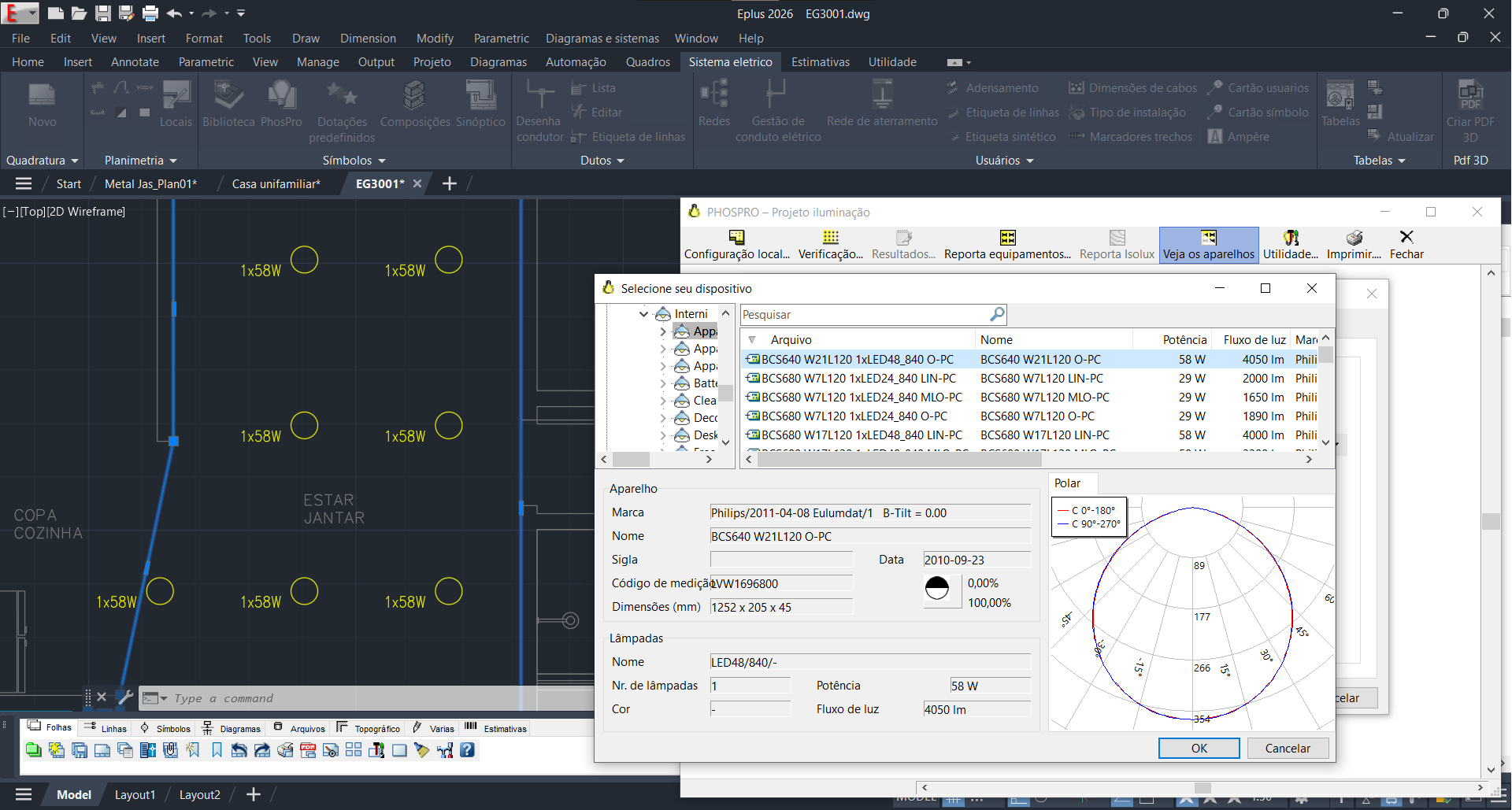 Eplus - CAD elétrico para desenho e projeto de instalações elétricas civis e industriais