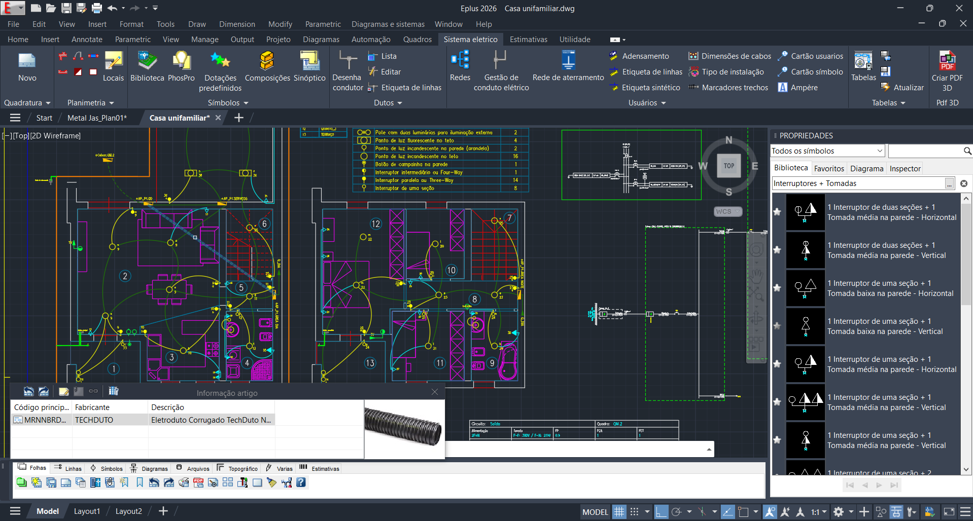 Eplus - CAD elétrico para desenho e projeto de instalações elétricas civis e industriais