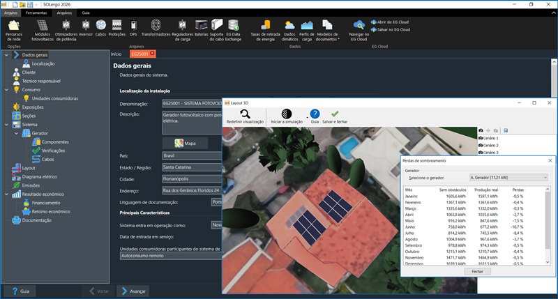 SOLergo - Projeto de sistemas fotovoltaicos conectados à rede, híbridos ou isolados